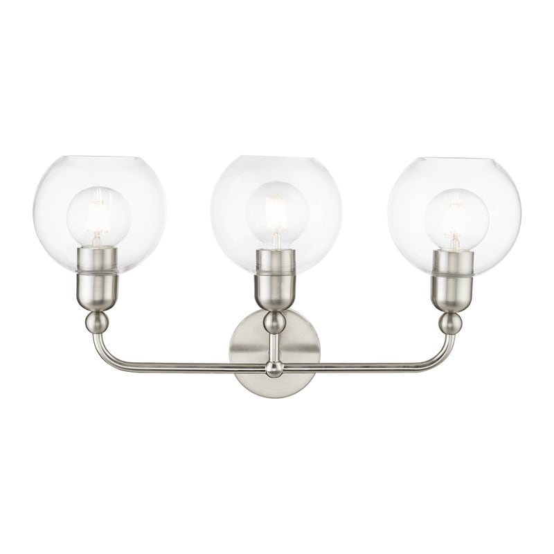 Livex Lighting 3-light Brushed Nickel Vanity Sconce, 16973-91 - 23.75" W 12.5" H 7.625" EXT