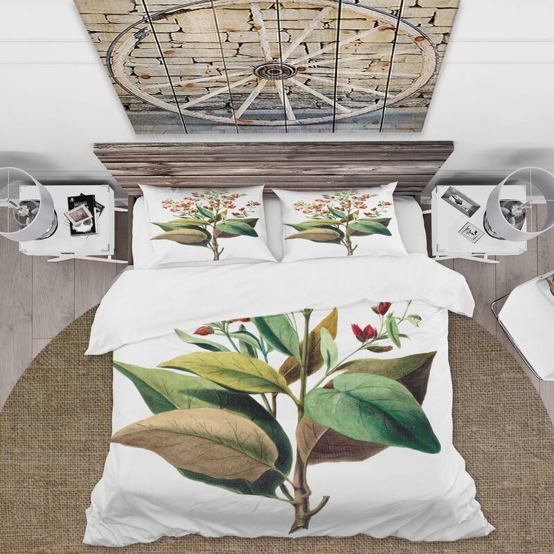 Designart 'Vintage American Flowers II' Traditional Duvet Cover Set