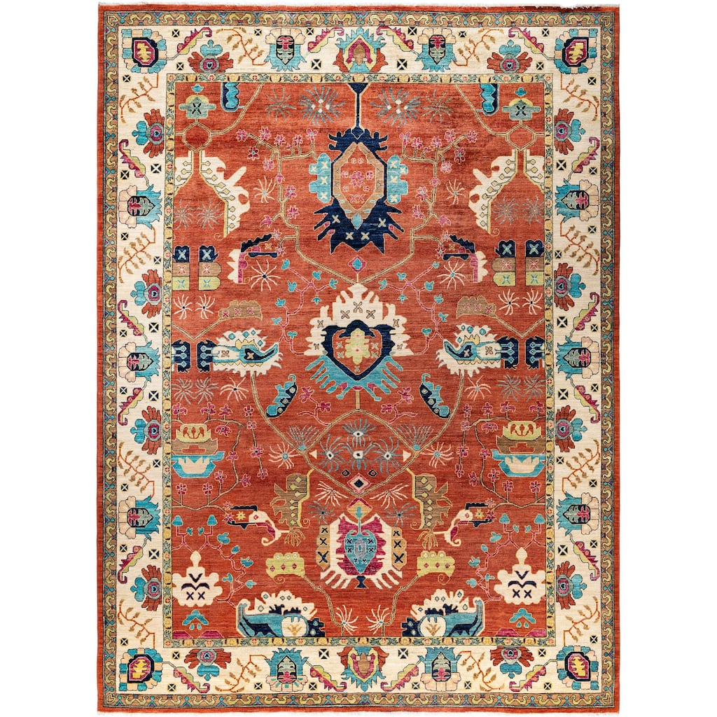 Serapi One-of-a-Kind Hand-Knotted Area Rug - Red - 9' 0" x 12' 2"