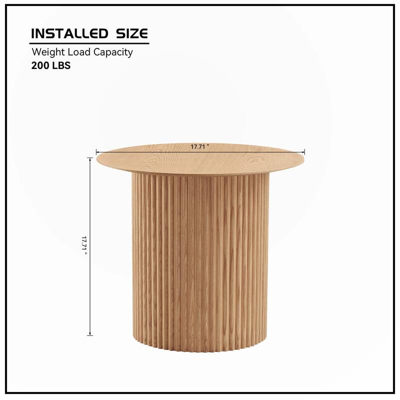 17.71 inch Round Fluted Side Table
