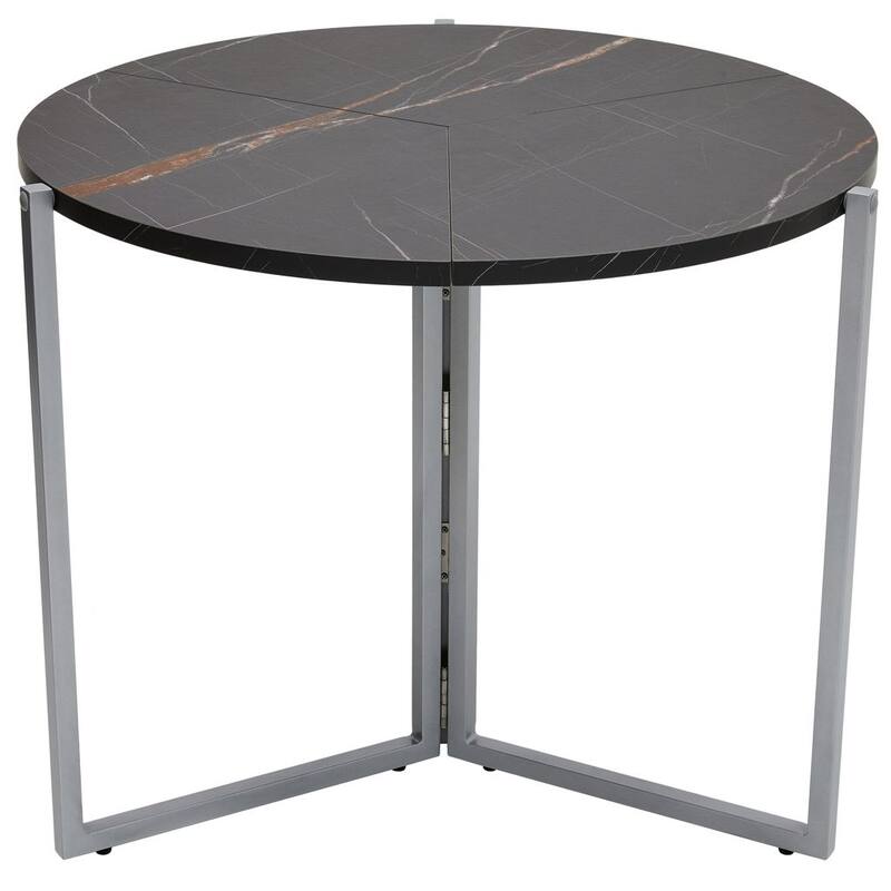35" Tri-Fold Multi-Use Round Table, Black Carrera