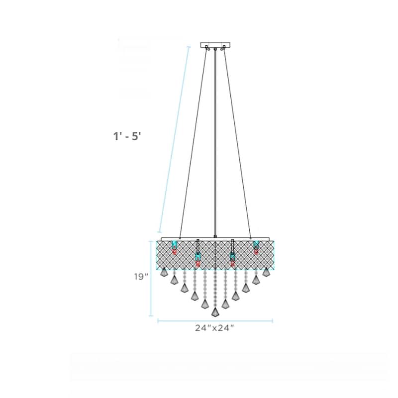 Cinderella Crystal 12 LED Lights Round Chandelier - N/A