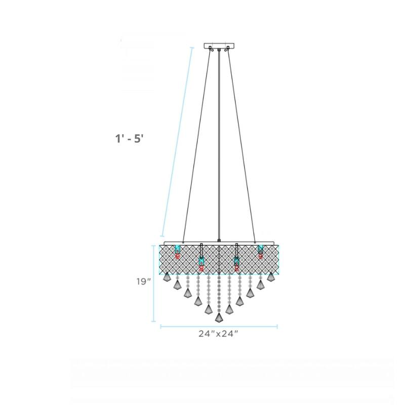 Cinderella Crystal 12 LED Lights Round Chandelier - N/A