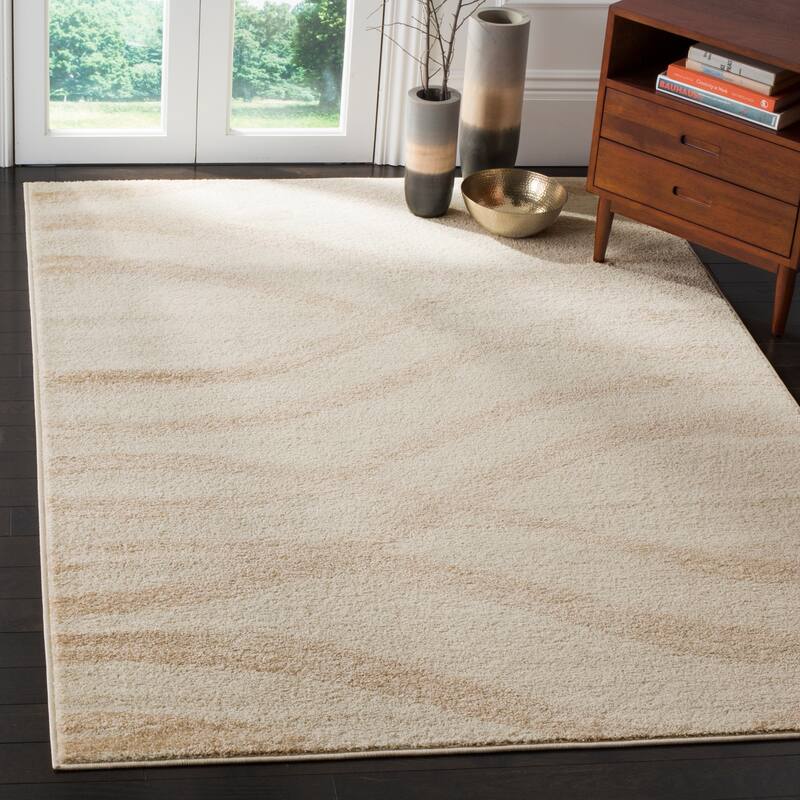 SAFAVIEH Adirondack Lelia Modern Abstract Distressed Rug - 3' x 5' - Cream/Champagne