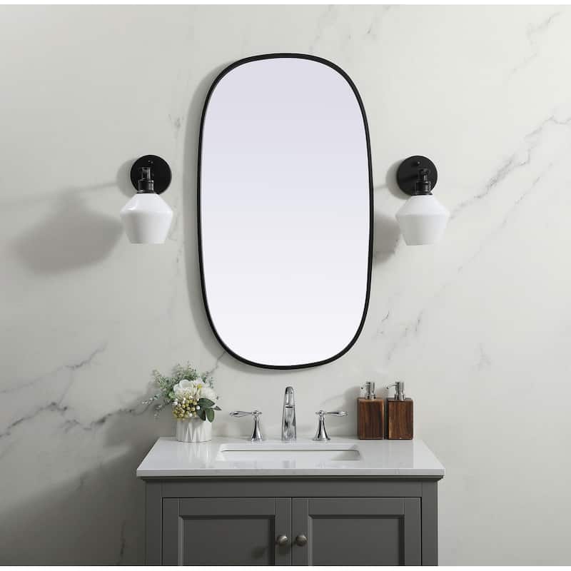 Indigo Home Metal Frame Oval Mirror 20x36 Inch