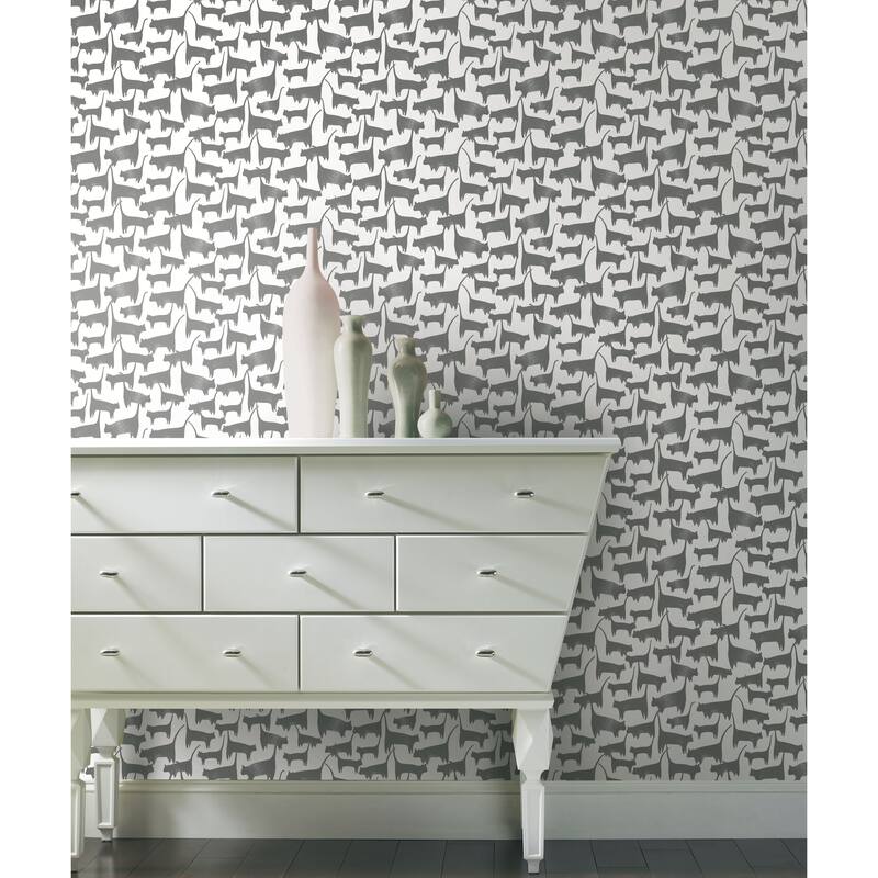 York Wallcoverings Black Cat Tails Peel and Stick Wallpaper