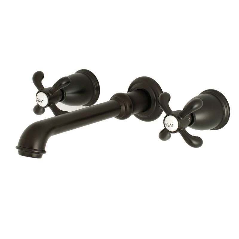 Kingston Brass French Country Two-Handle 3-Hole Wall Mount Bathroom Faucet - Oil Rubbed Bronze