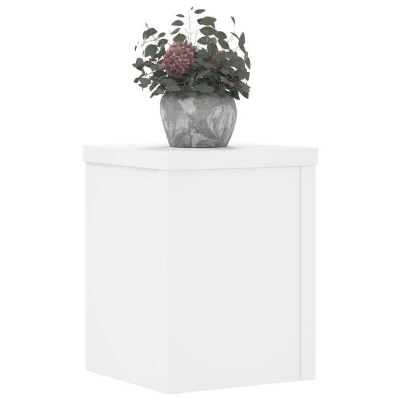 vidaXL Plant Stand Set of 2 White Engineered wood Small - 5.9 x 5.9 x 7.9 in
