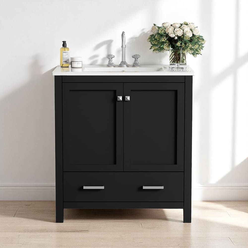 30 Inch Freestanding Bathroom Vanity with Sink Combo, Storage Cabinet with Soft Close Doors and Drawer, Modern Design
