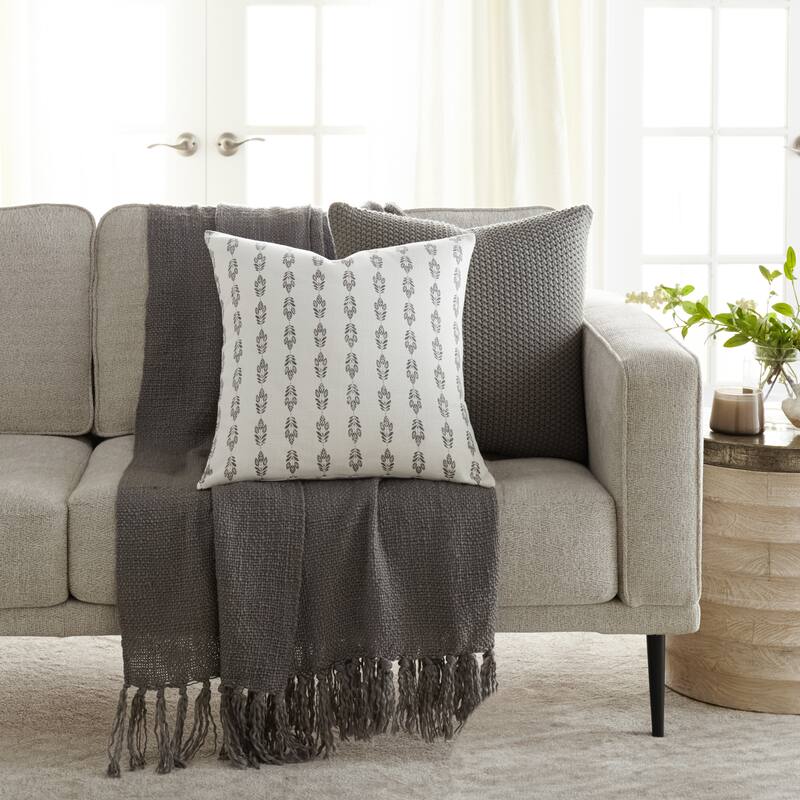 Seed Stitch Knit Acrylic Decor Throw Pillow