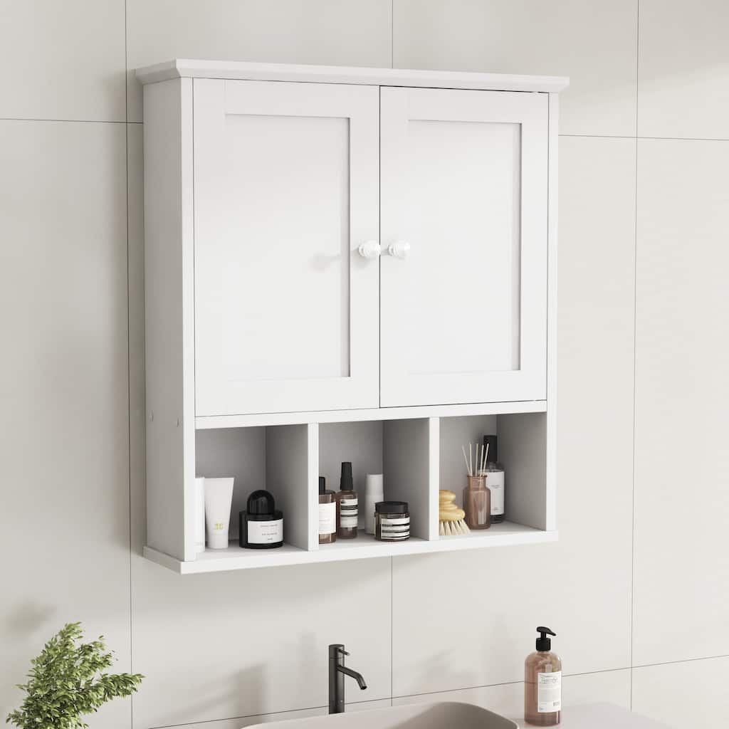 Wall-Mounted Bathroom Cabinet with Open Storage