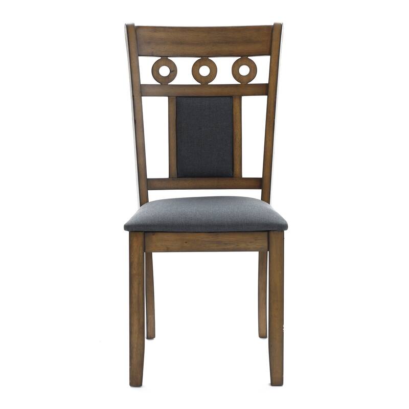 Modern Upholstered Dining Chairs - Set of 2 - Gray Rubberwood Kitchen Accent Seating