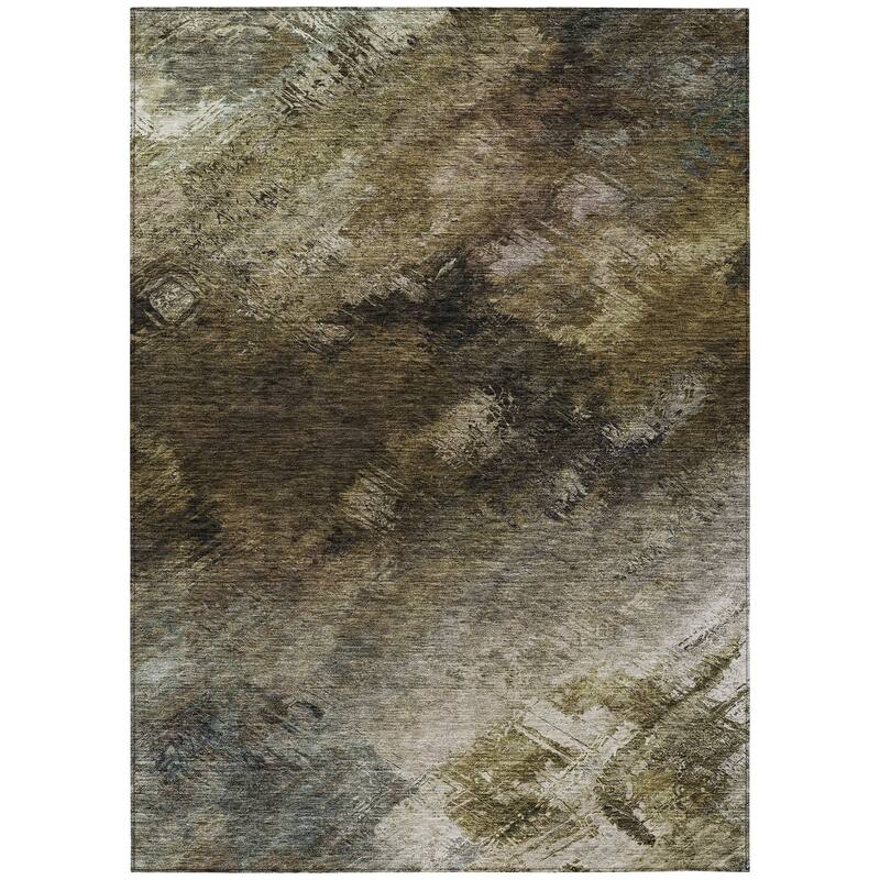 Machine Washable Indoor/ Outdoor Chantille Abstract Watercolor Rug