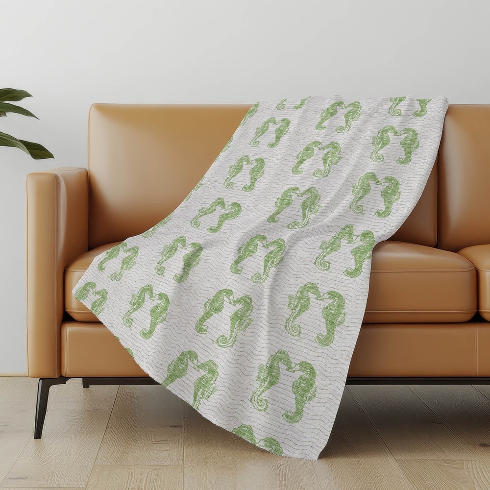 Premium Machine Washable ASB194 Sea Horse Sherpa Throw Blanket