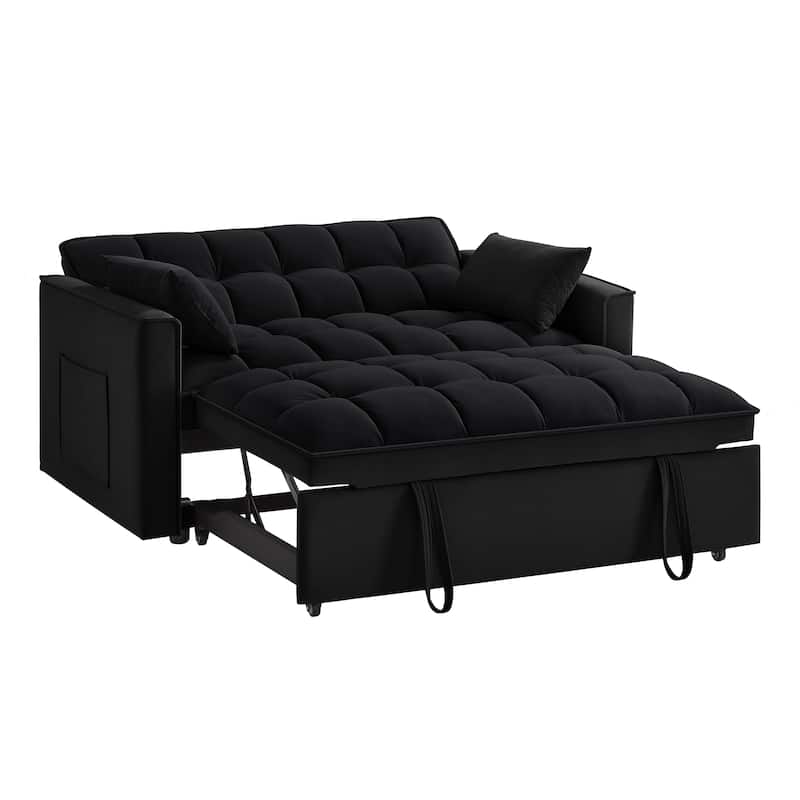 Velvet 4-in-1 Pull-Out Loveseat Sofa Bed