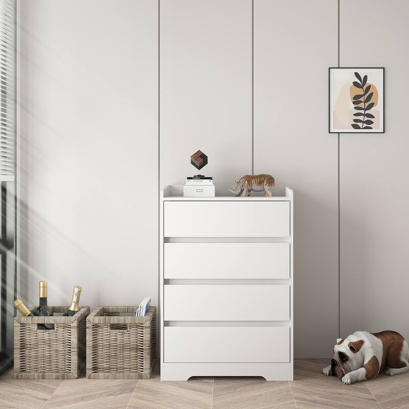 Modern Cabinet with Sturdy Frame of 4 Drawer Dresser