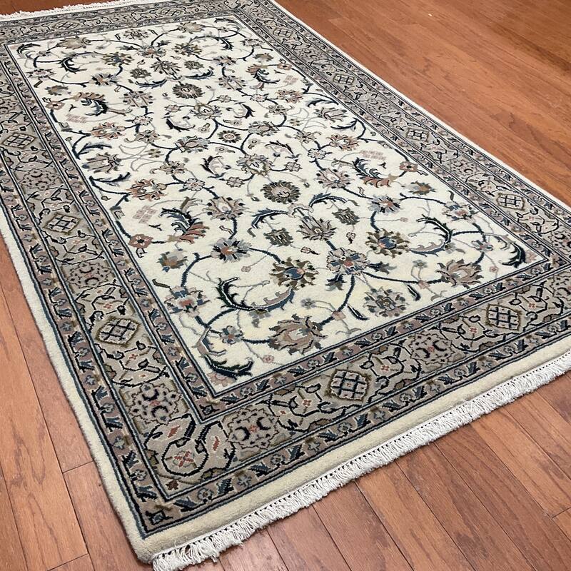 HERAT ORIENTAL Handmade Kashmiri Wool & Silk Rug - 3'10" x 6'2"