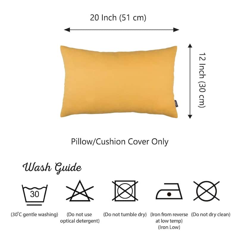 Set of 2 White Modern Lumbar Throw Pillows
