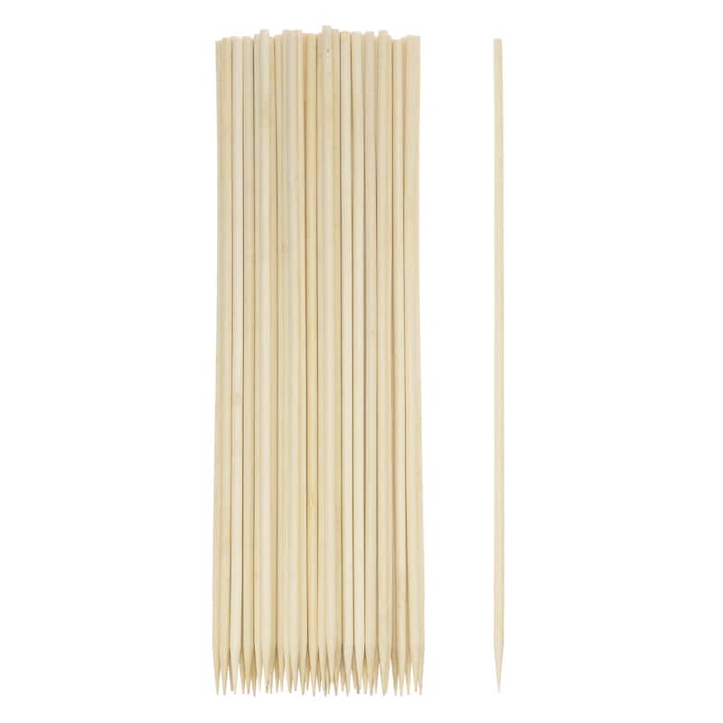 200pcs Bamboo Skewers Sticks 14 Inch 5mm Dia Natural Wooden Cocktail Picks - 14"