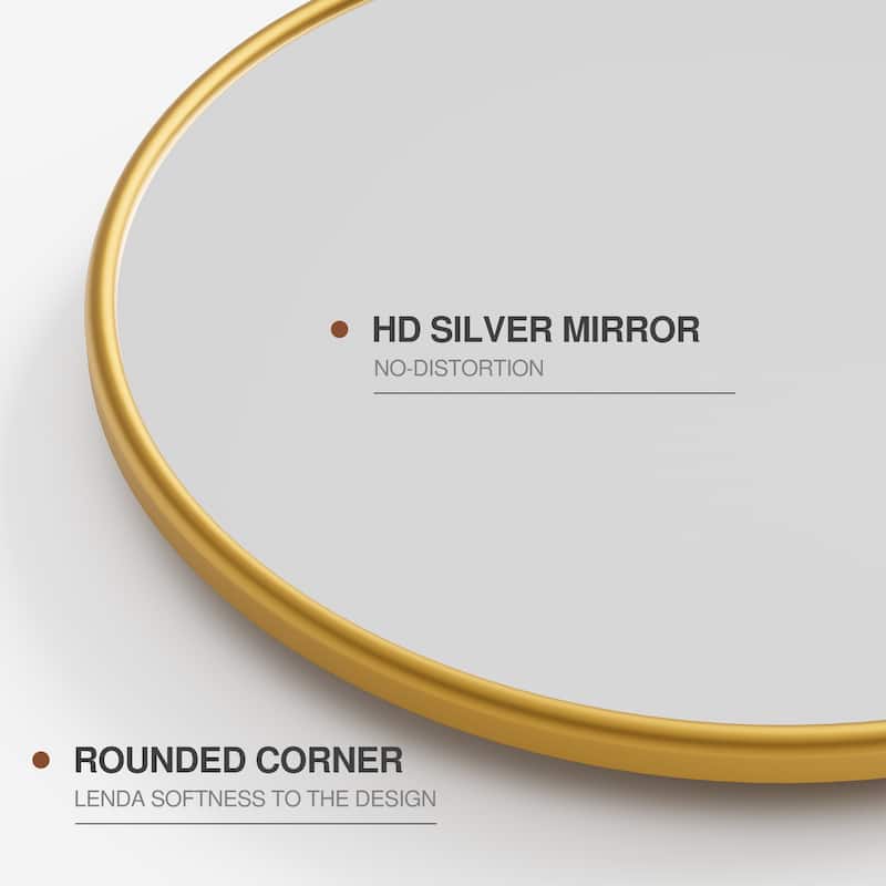 Iron Frame Arc-shaped Wall Mirror Accent Mirror(Set Of 2) - 32*23