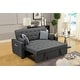 preview thumbnail 2 of 5, Cody Modern Gray Fabric Sleeper Sofa with 2 USB Charging Ports and 4 Accent Pillows