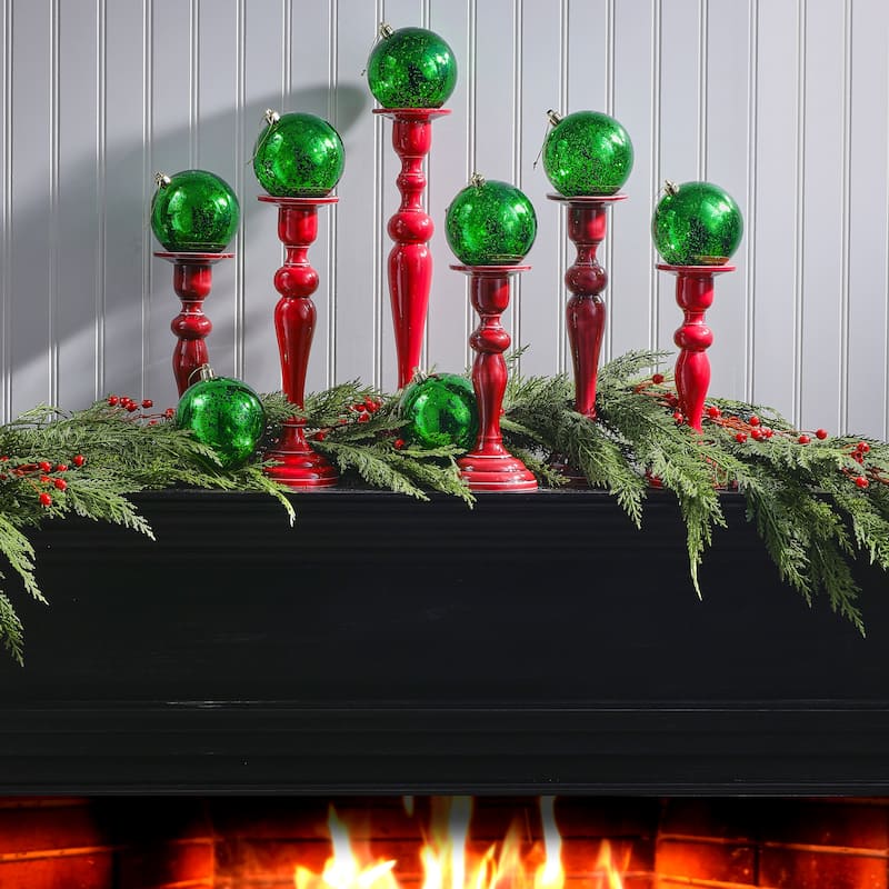 100mm Shatterproof Plastic Mercury Ball Ornament - Green