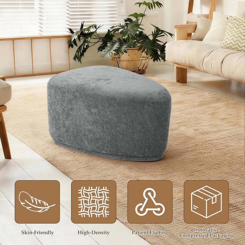 Modern Triangular Upholstered Accent Ottoman