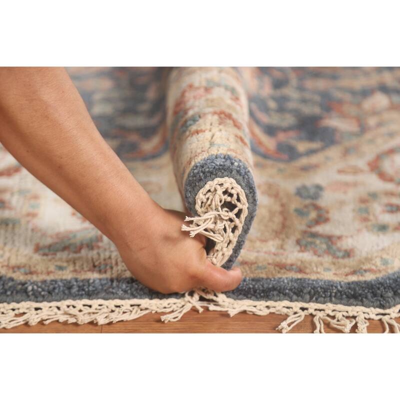 Heriz-Serapi Octagon Rug Hand-Knotted Wool Carpet - 6'0" x 5'11"
