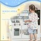 preview thumbnail 6 of 7, Qaba Play Kitchen, Pretend Kids Kitchen Playset with Play Phone, Chalkboard, Towel Rack, Ice Maker, Storage Space & Microwave