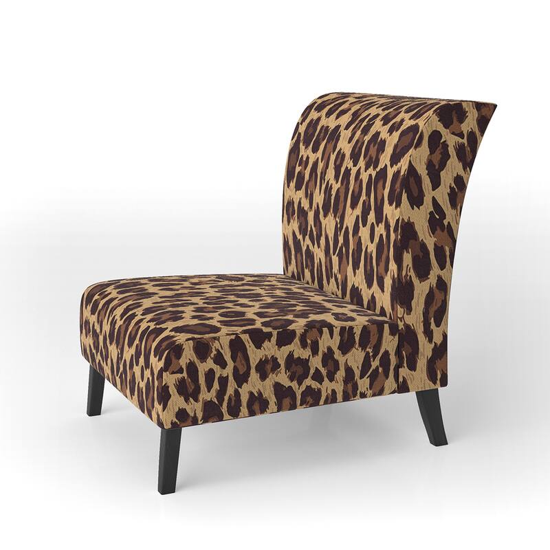 Designart "Leopard Fur II" Upholstered Cabin & Lodge Accent Chair and Arm Chair - Slipper Chair