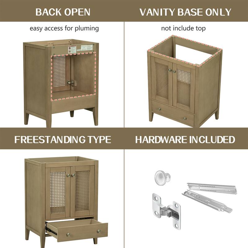 Bathroom Vanity without Sink Base Only Cabinet with Doors and Drawer