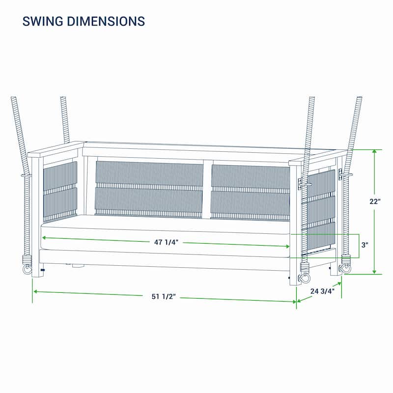 Cambridge Casual Blaine Teak Wood Outdoor Porch Swing with Cushion