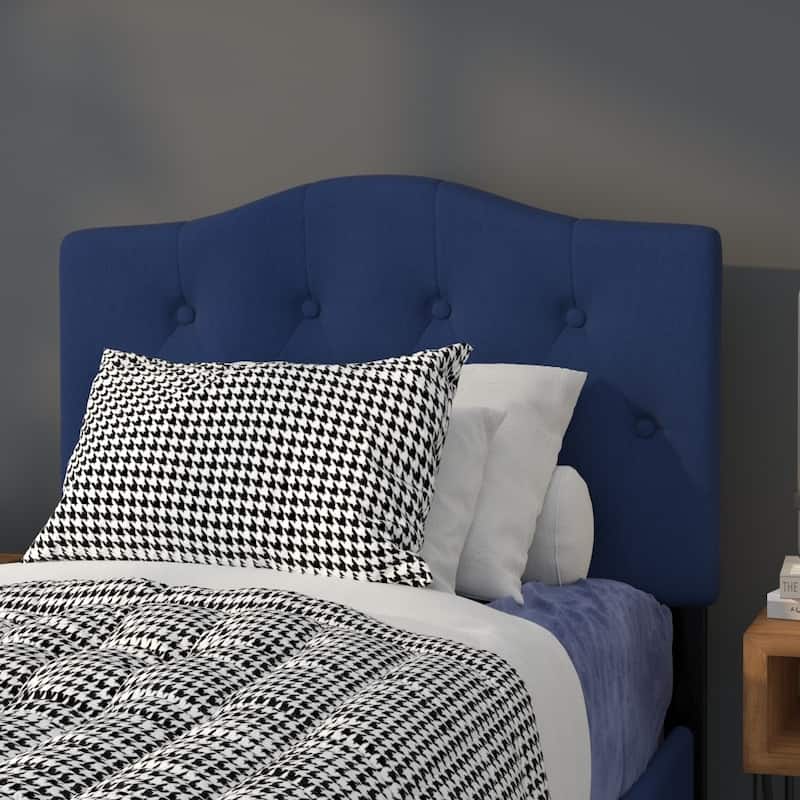 Arched Button Tufted Upholstered Headboard - Navy - Twin