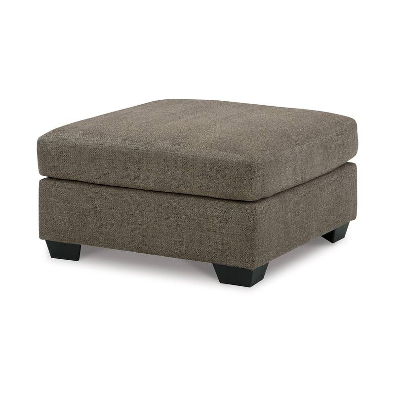Joey Accent Ottoman, Soft Cushioned Brown Polyester, 36 Inch Square