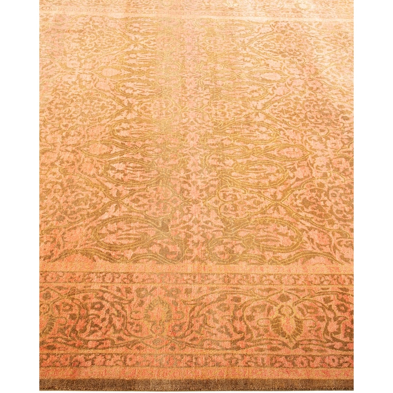Overton Hand Knotted Wool Traditional Oriental Yellow Area Rug - 6' x 9'