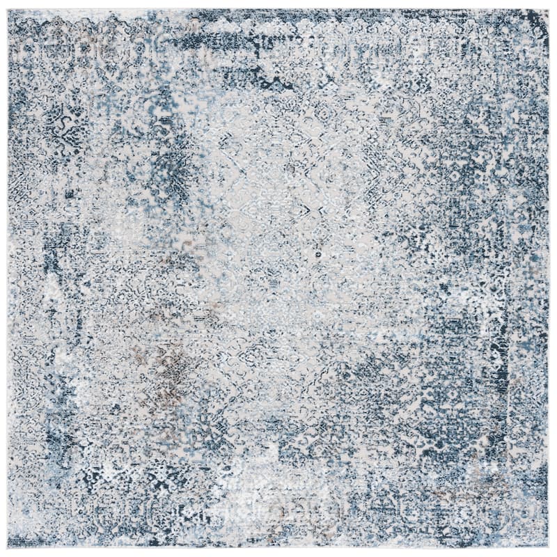 SAFAVIEH Parker Beaulah Modern & Contemporary Rug - 6'7" Square - Blue/Taupe