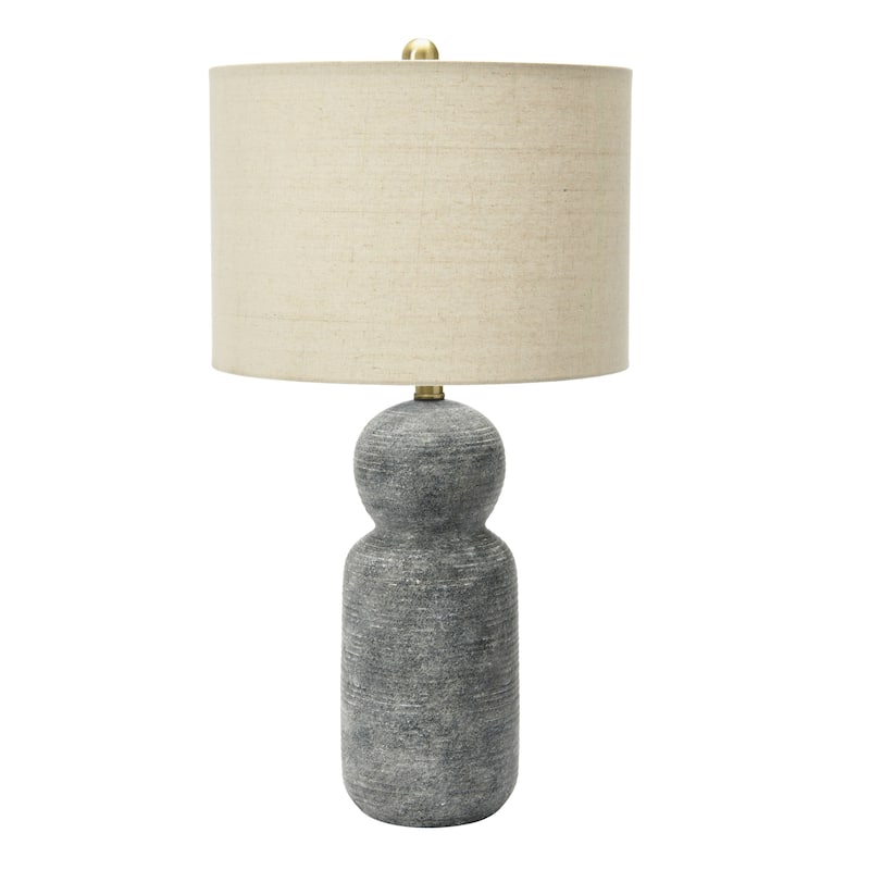 Round Stoneware Desk Lamp - Grey