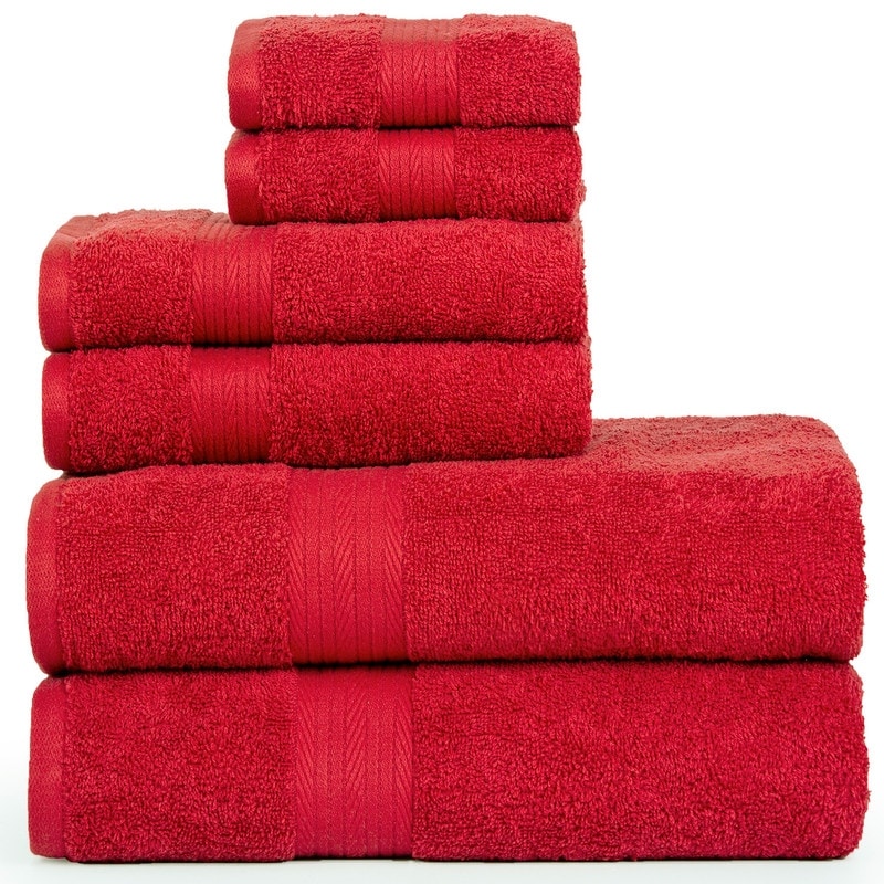 Luxurious Cotton 600 GSM Bathroom Towel Set of 6 by Ample - Picture 42 of 55