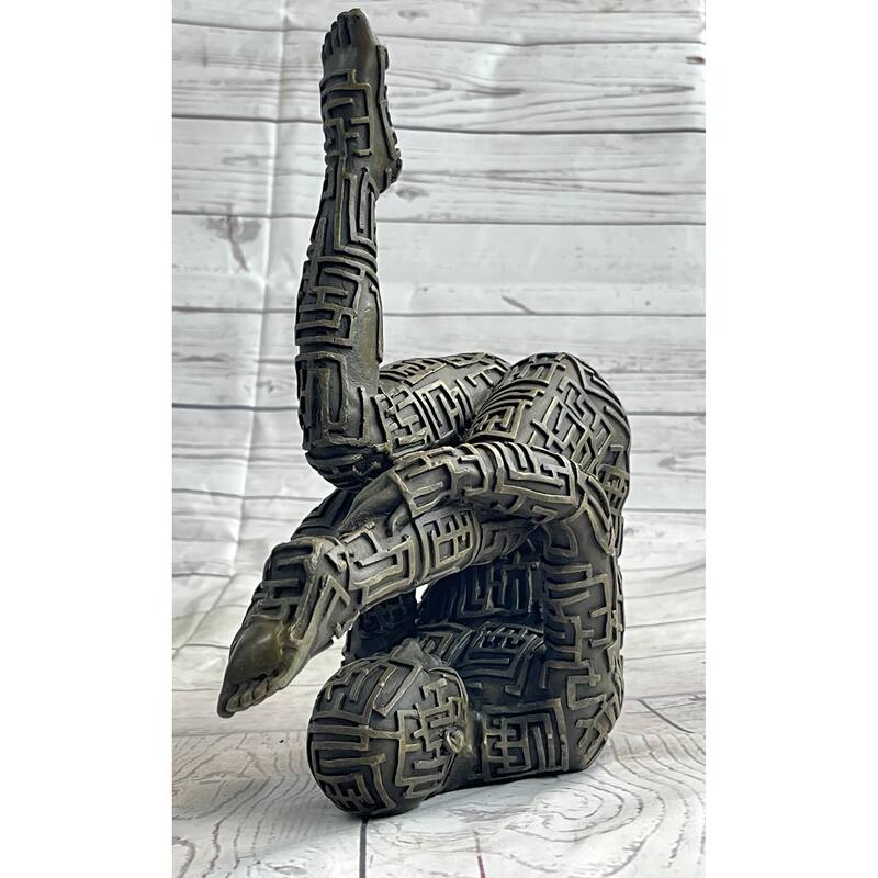 Abstract Modern Art Yoga Exercise Bronze Statue Sculpture Figurine By Dali Decor