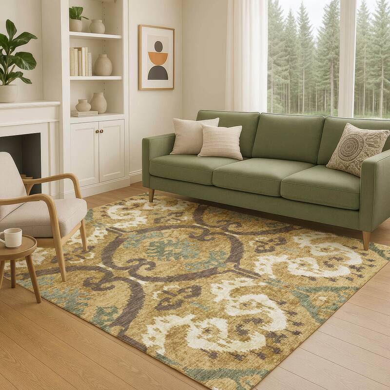 Machine Washable Indoor/ Outdoor Global Empire Chantille Rug