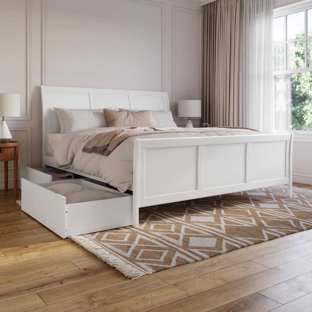 AFI Portland Platform Bed with Matching Footboard & Storage Drawers