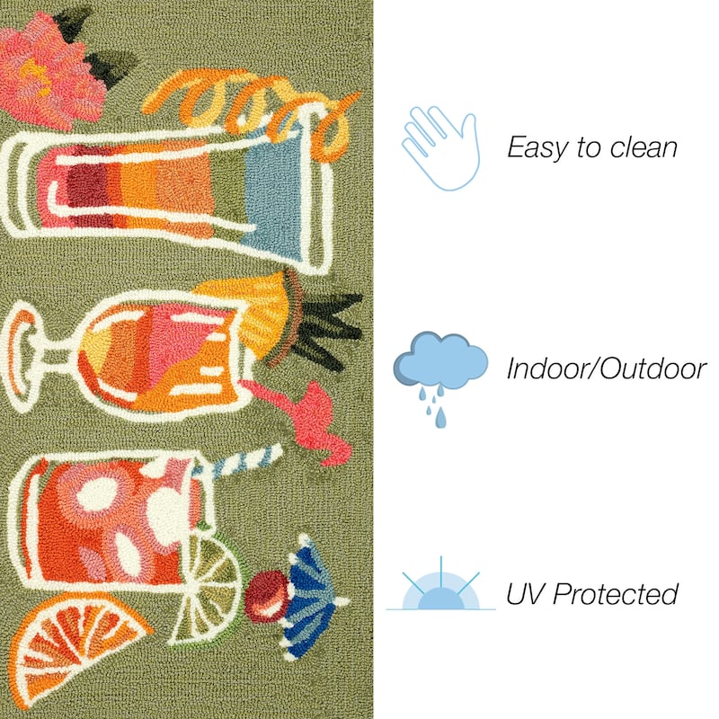 Liora Manne Frontporch Happy Drinks Indoor/Outdoor Rug