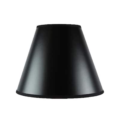 7x14x11 Bold Black with True Gold Lining Hard Back Empire Lampshade