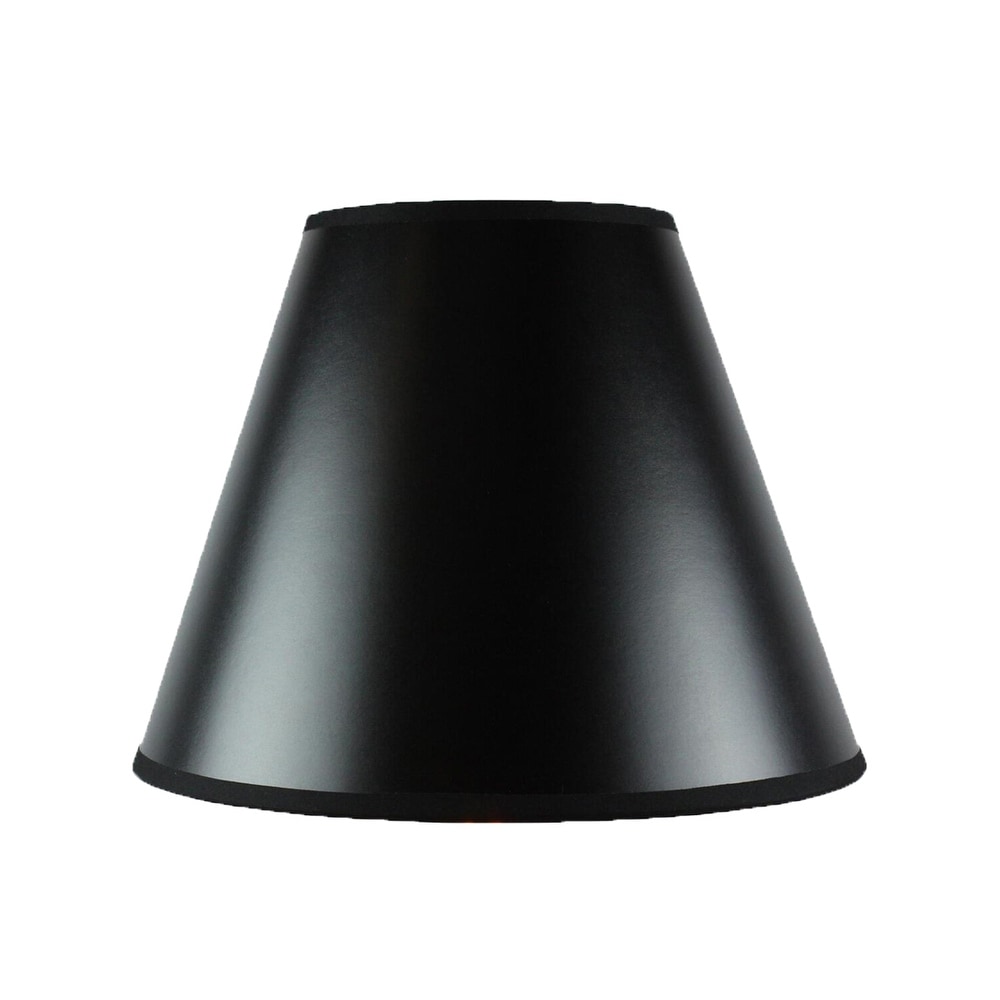 7x14x11 Bold Black with True Gold Lining Hard Back Empire Lampshade