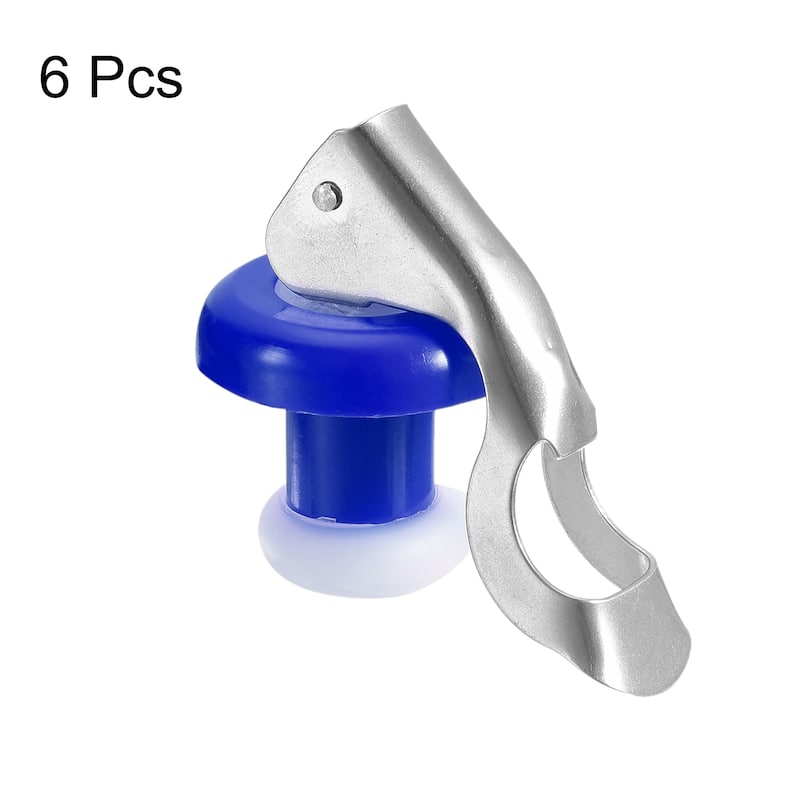 Wine Stoppers, 6Pcs 0.55" Silicone Bottle Stopper for Beer, Dark Blue - Dark Blue
