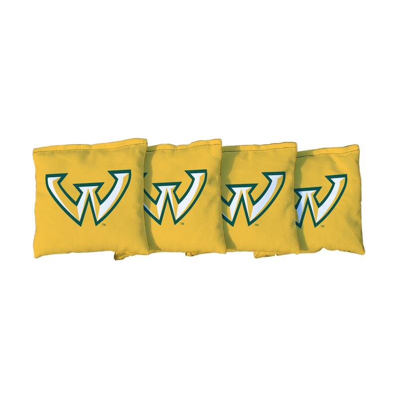 Wayne State University Warriors Yellow Cornhole Bags - Corn Filled