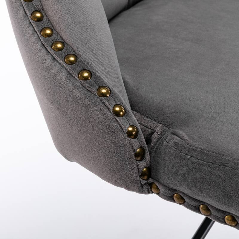 Velvet Upholstered Counter Height Wingback Barstools, Set of 2