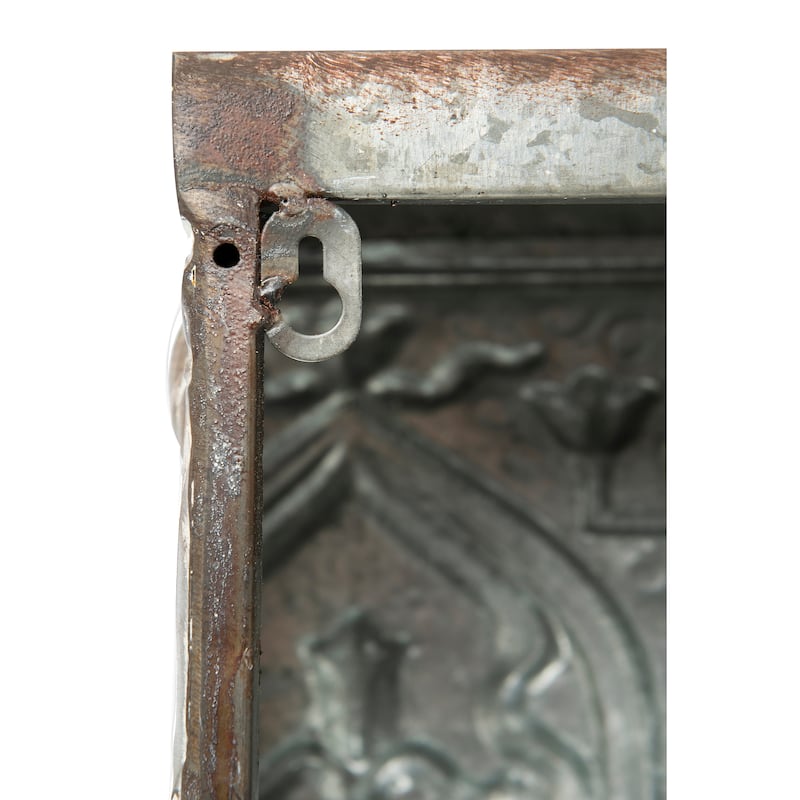 White & Grey Decorative Metal Wall Shelf