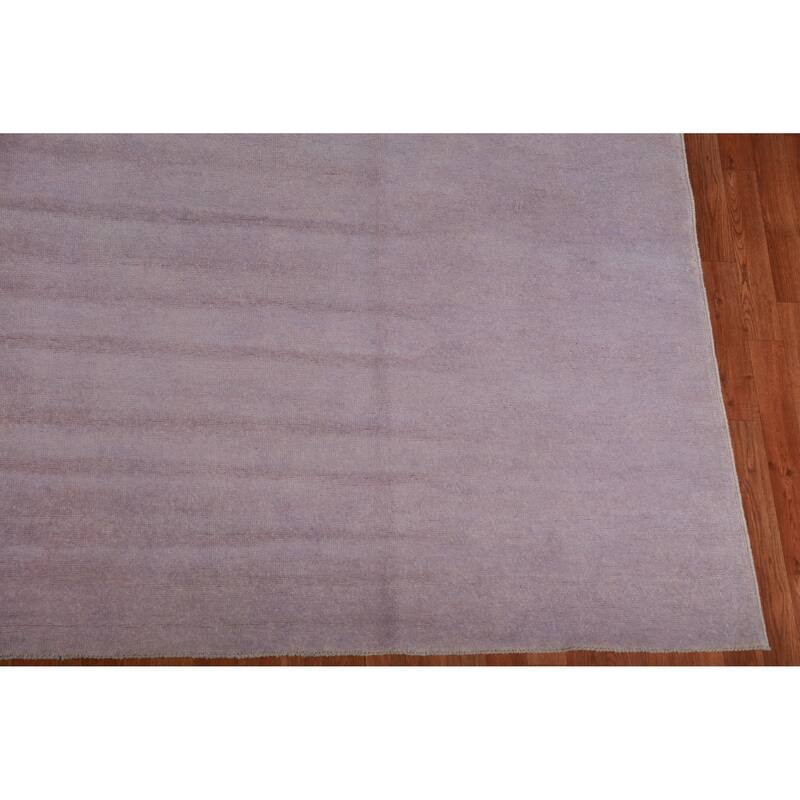 Hand Knotted Oriental 100% Wool Carpet Modern Solid Purples Gabbeh Area Rug - 13' 7'' X 10' 3''