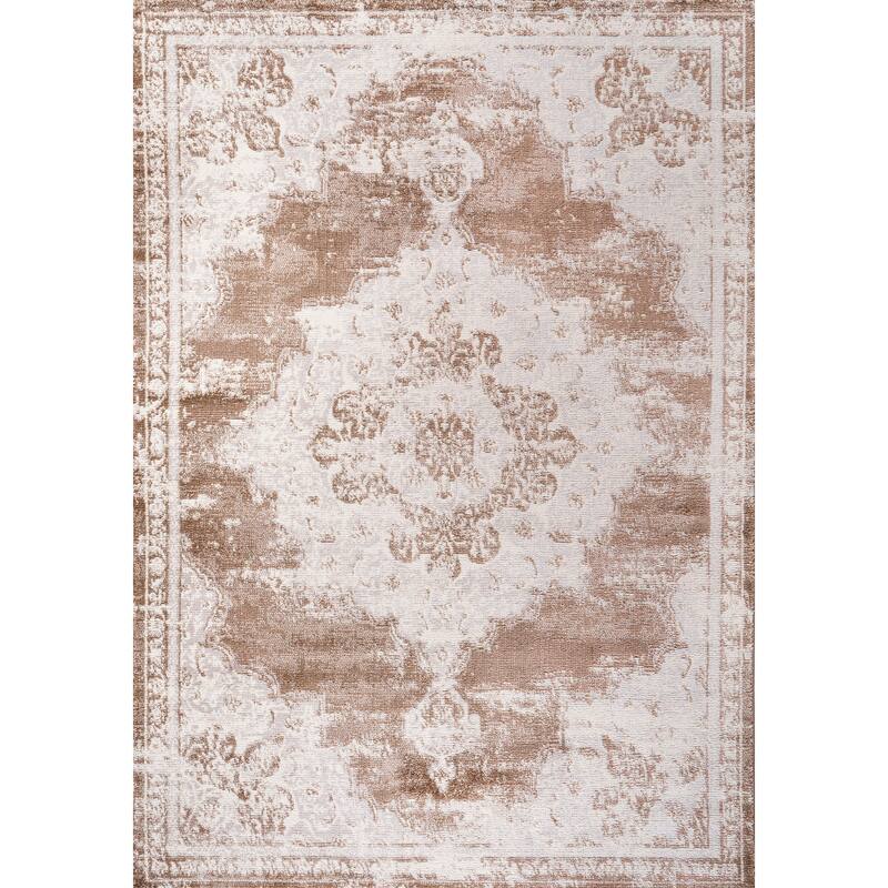 JONATHAN Y Rosalia Ornate Medallion Modern Area Rug - 5 X 8 - Brown/Cream